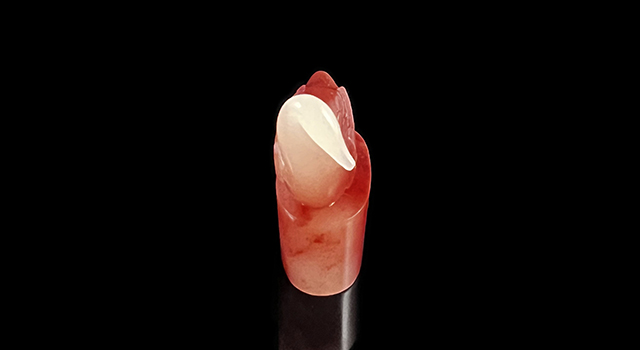 壽山蠟燭紅朱砂芙蓉-天鵝橢圓章