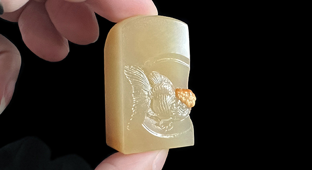 ★　４　海玉堂　金魚　彫刻　時代物　年代物　銅瓶　銅製　ヤカン　やかん　水注　茶器　茶道具　骨董　レトロ　ビンテージ　アンティーク 古玩铜器荷花金鱼笔洗金玉满堂连年有余砚台文房四宝用品装饰摆件