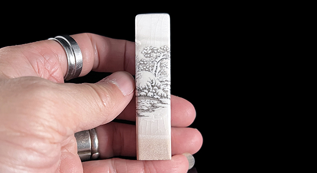 (2025年12月21號冬至免費送)景德镇陶瓷-寒江獨釣正方章