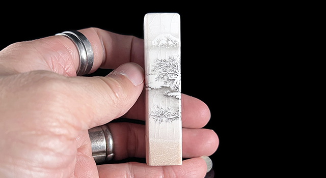 景德镇陶瓷-寒江獨釣正方章