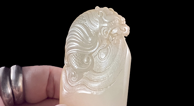 壽山坑頭晶-鰲龍橢圓章