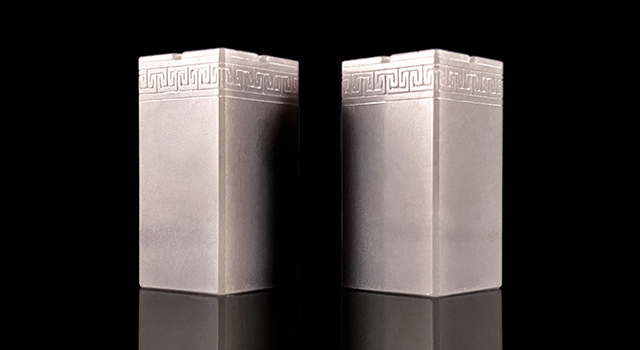 壽山石天藍凍-博古葵龍正對章