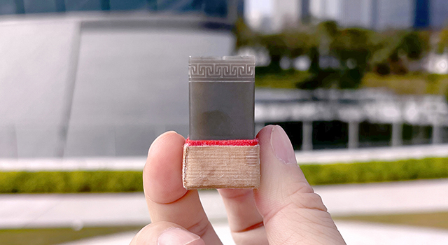 壽山石天藍凍-博古葵龍正對章