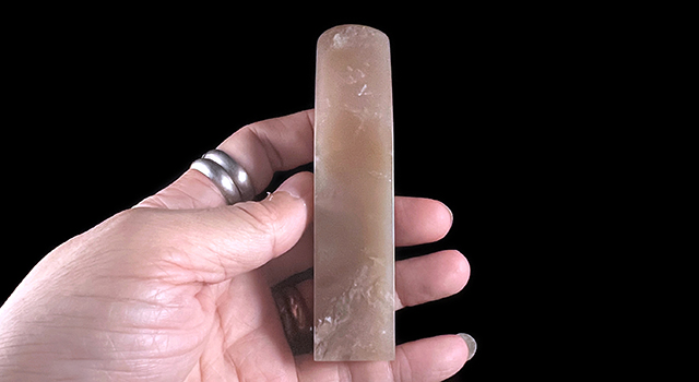 巴林石牛角凍-素體正方章