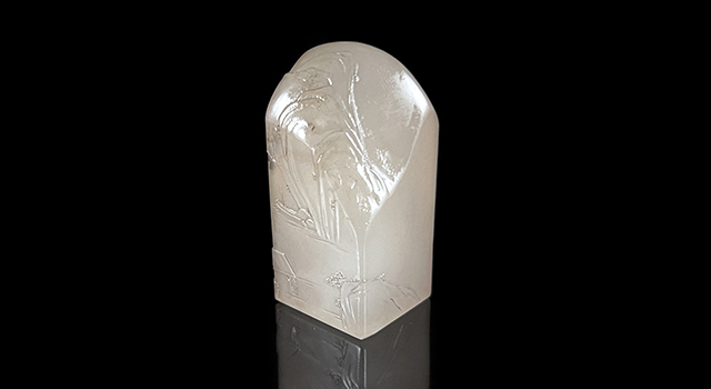 壽山石坑頭晶-高山訪賢正方章