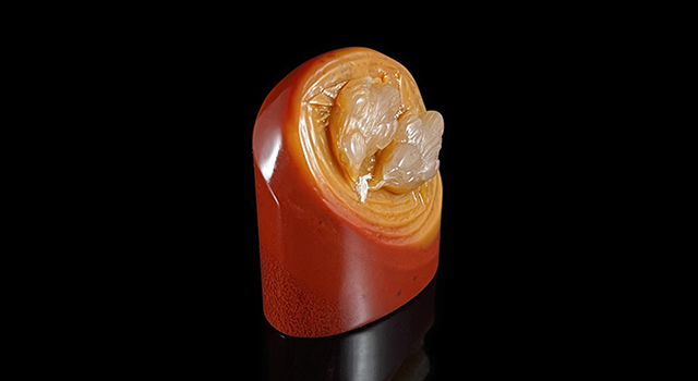 壽山三彩高山-兩小無猜橢圓章