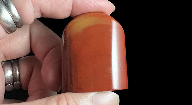 壽山三彩高山-兩小無猜橢圓章