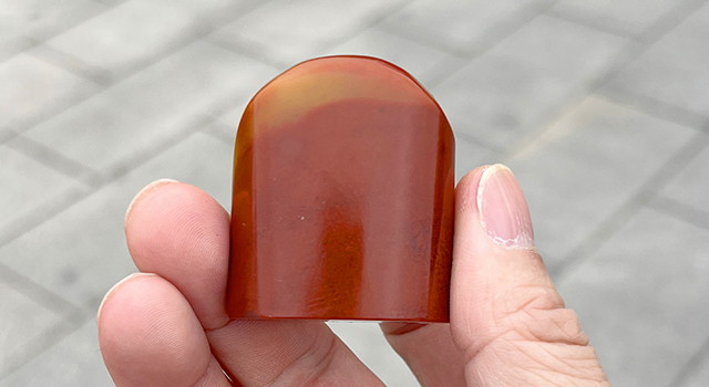 壽山三彩高山-兩小無猜橢圓章